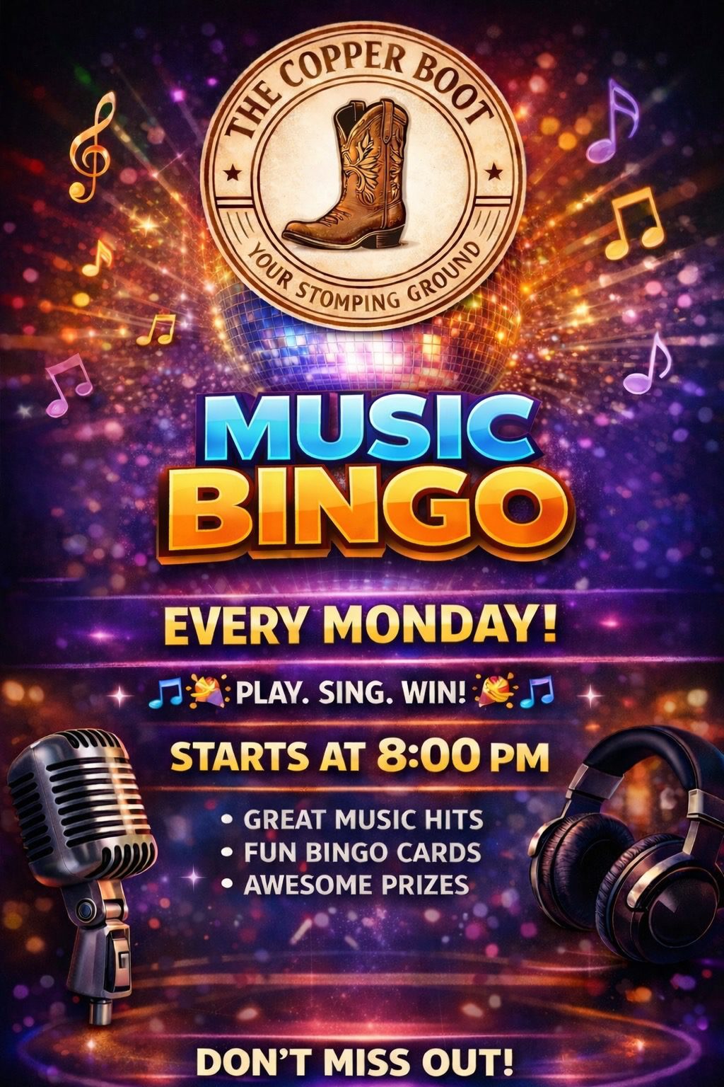 Music Bingo Mondays at The Copper Boot